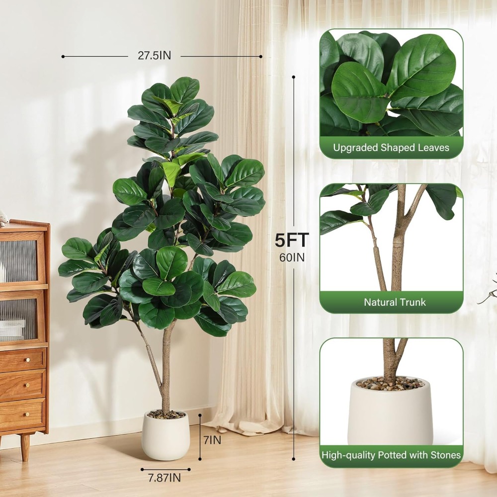 Lifelike Artificial Fiddle Lea – обзор и цена Ficus Lyrata Tree