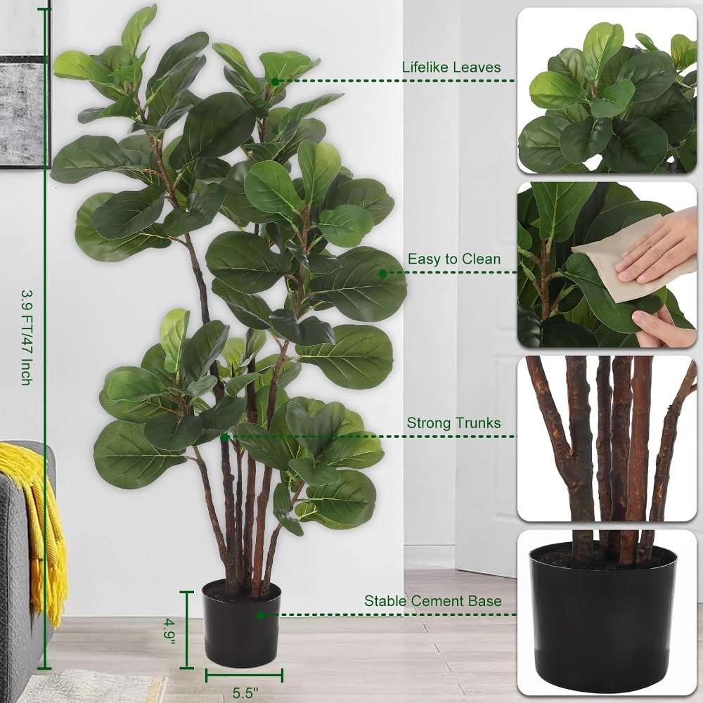 4ft Artificial Fiddle Leaf Fig – обзор и цена Ficus Lyrata Tree