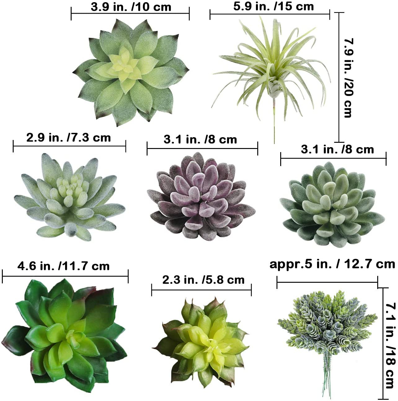 15 Pack Assorted Artificial Su – обзор и цена Echeveria Succulent