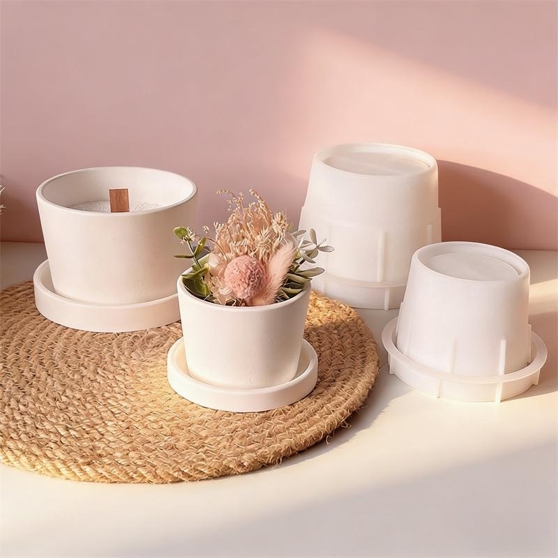 Round Plaster Vase Flowerpot C – обзор и цена Echeveria Succulent