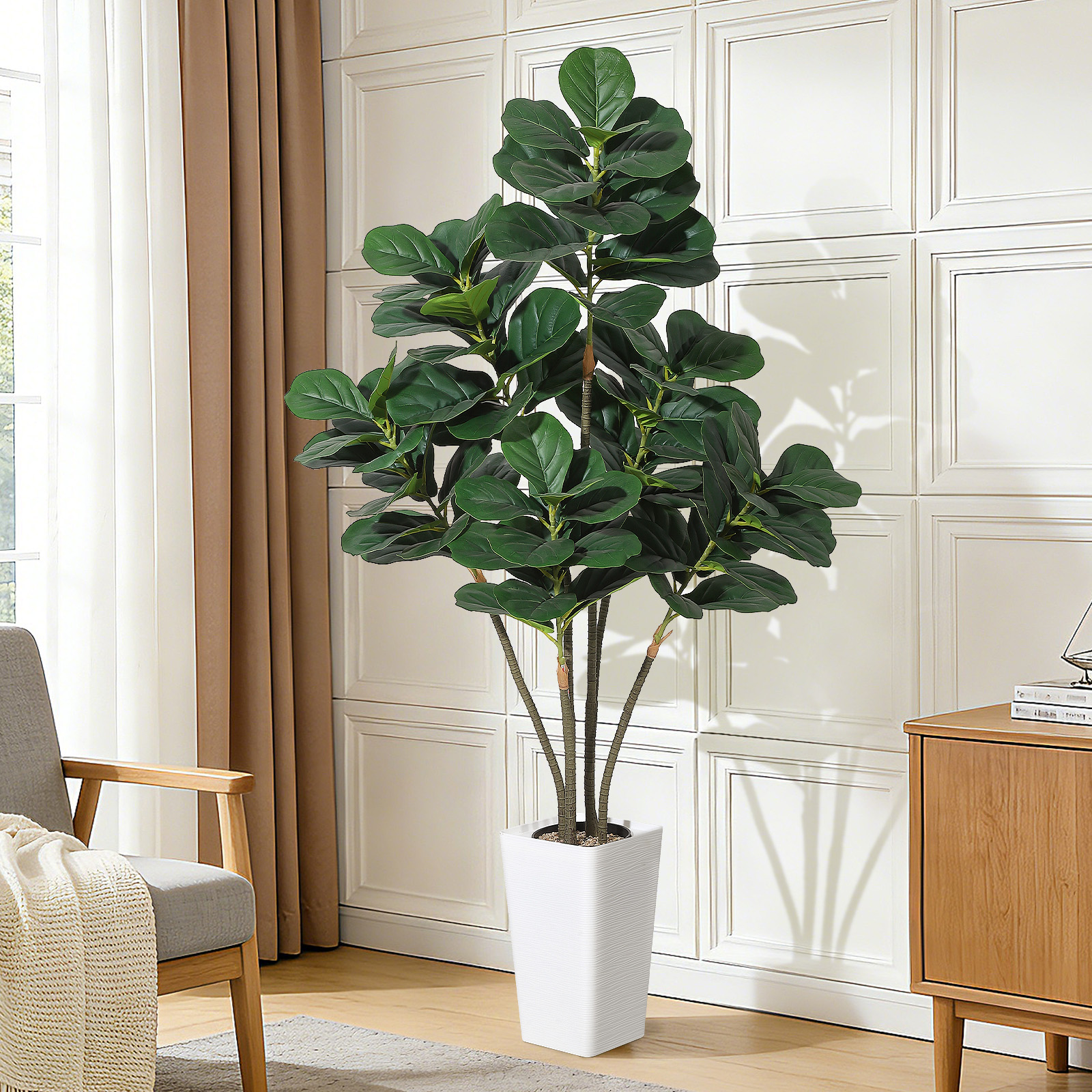 Artificial Fiddle Leaf Tree,Fa – обзор и цена Ficus Lyrata Tree